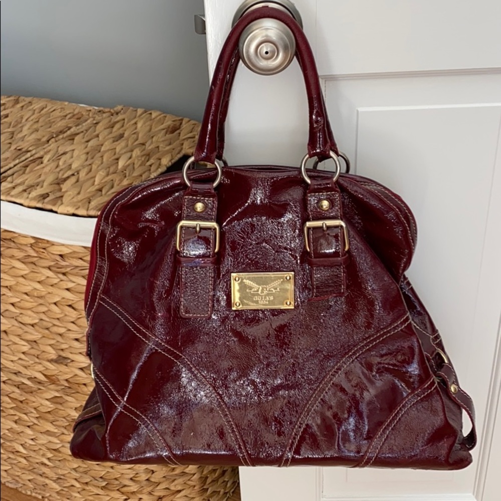 Guia’s Burgundy Patent Tote Bag